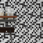 Papel De Parede Adesivo Autocolante Lavavel Pastilhas Preto E