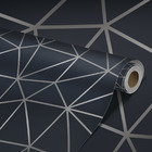 Papel De Parede Adesivo Azul Acizentado Sala Lavável 18m