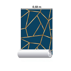 Papel De Parede Adesivo Azul Dourado N09105