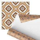 Papel De Parede Adesivo Azulejo Arabesco Bege Florido 2,80m