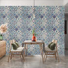 Papel De Parede Adesivo Azulejo Azul  Decorar Cozinha 6mx50cm