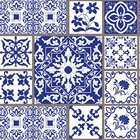 Papel De Parede Adesivo Azulejo Azul Branco Cozinha Banheiro