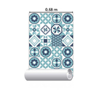 Papel De Parede Adesivo Azulejo Azul N03025 0,48x2,5m