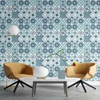 Papel De Parede Adesivo Azulejo Azul N03025