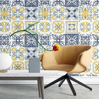 Papel De Parede Adesivo Azulejo Azul N03026