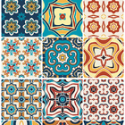 Papel De Parede Adesivo Azulejo Cozinha Azul E Laranja 2,50m