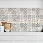 Papel De Parede Adesivo Azulejo Cozinha Tons De Cinza 3,50m