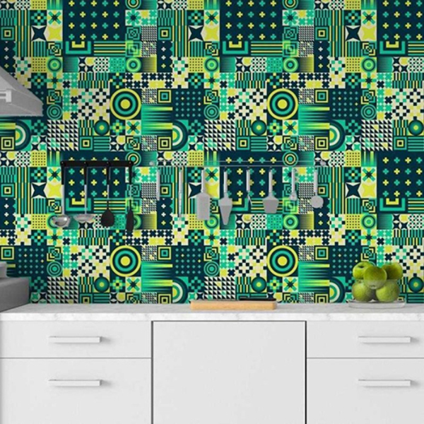 Papel De Parede Adesivo Azulejo Geométrico N06048