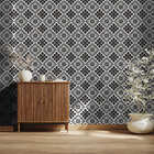 Papel De Parede Adesivo Azulejo Ladrilho Preto E Branco 9mx50