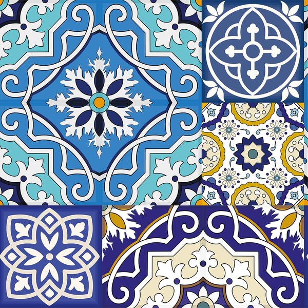 Papel De Parede Adesivo Azulejo Mosaico Colorido Decoração 3m