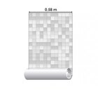 Papel De Parede Adesivo Azulejo Mosaico N02243 Rolo De 0,58x3