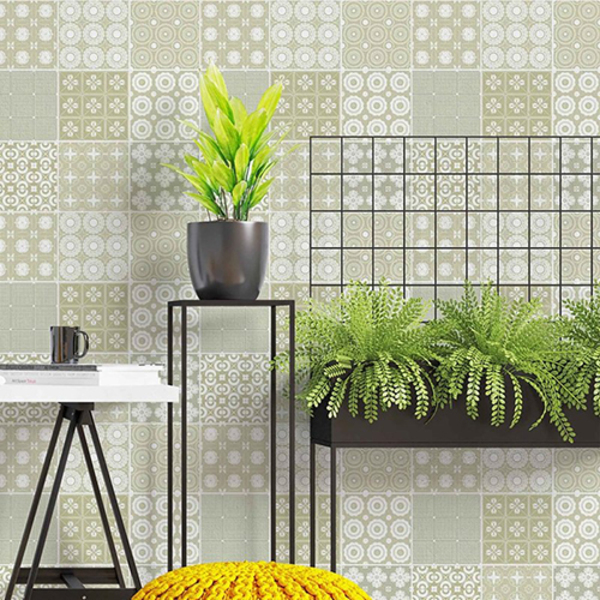 Papel De Parede Adesivo Azulejo Neutro 246256393