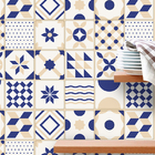 Papel De Parede Adesivo Azulejo Português Retro  Bege Branco