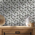 Papel De Parede Adesivo Azulejo Quadradinhos Branco Preto 12m