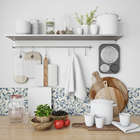 Papel De Parede Adesivo Azulejo Ramos Azuis Cozinha 2,80m