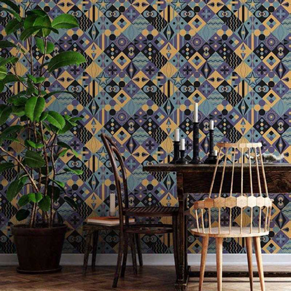 Papel De Parede Adesivo Azulejo Retrô Roxo N05102