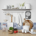 Papel De Parede Adesivo Azulejo Retrô Tons De Azul 2,80m