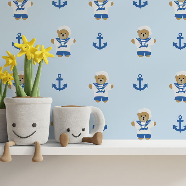 Papel De Parede Adesivo Baby Marinheiro Azul - 3,0m