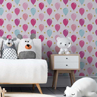 Papel De Parede Adesivo Balões Rosa Azul N05114