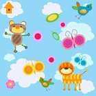 Papel De Parede Adesivo Bichos Azul 18