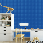 Papel De Parede Adesivo Bloco De Montar Azul Quarto Geek 3m