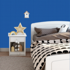 Papel De Parede Adesivo Bloco De Montar Azul Quarto Geek 9m