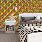 Papel De Parede Adesivo Bloco De Montar Colorido Geek 15m