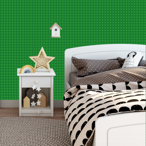 Papel De Parede Adesivo Bloco De Montar Verde  Geek 9m