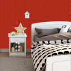 Papel De Parede Adesivo Bloco De Montar Vermelho Geek 12m