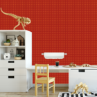 Papel De Parede Adesivo Bloco De Montar Vermelho Geek 15m