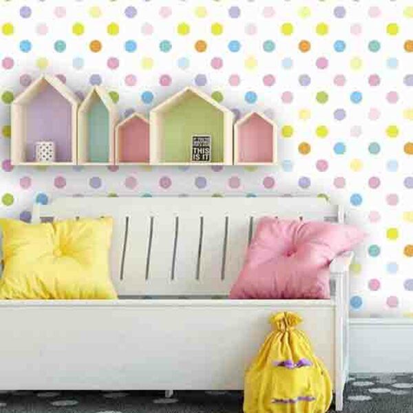 Papel De Parede Adesivo Bolhas Colorido 7