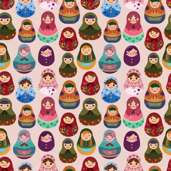 Papel De Parede Adesivo Boneca Russa Decoração Casa 12mx50cm