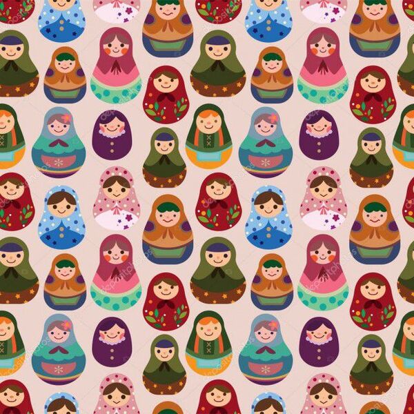 Papel De Parede Adesivo Boneca Russa Decoração Casa 1mx50cm