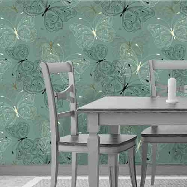 Papel De Parede Adesivo Borboleta Romântico 607