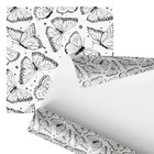 Papel De Parede Adesivo Borboletas Preto E Branco 2,80m