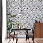 Papel De Parede Adesivo Borboletas Preto E Branco 2,80m