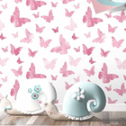 Papel De Parede Adesivo Borboletas Rosa 370960250