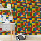 Papel De Parede Adesivo Brinquedo Bloco Montar Colorido 18m