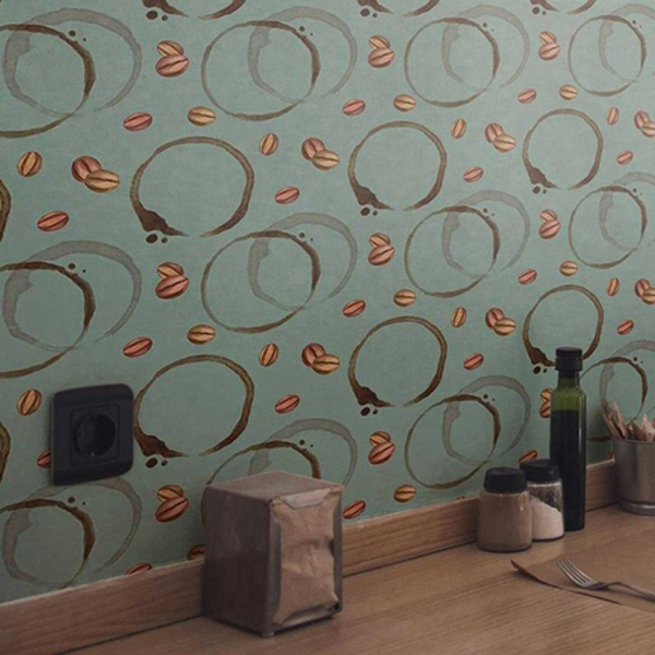 Papel De Parede Adesivo Café Artístico N03107