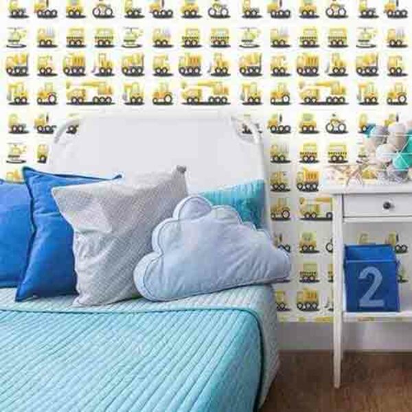 Papel De Parede Adesivo Caminhão Amarelo 534