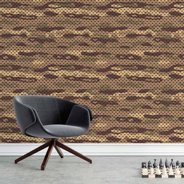 Papel De Parede Adesivo Camuflado Militar N015077 0,58x3,00m