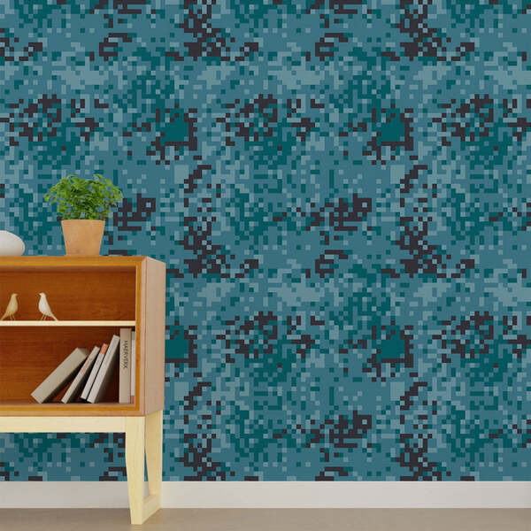 Papel De Parede Adesivo Camuflado Pixels N015076 0,58x3,00m