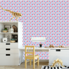 Papel De Parede Adesivo Caracol Rosa Lilás E Azul 6m