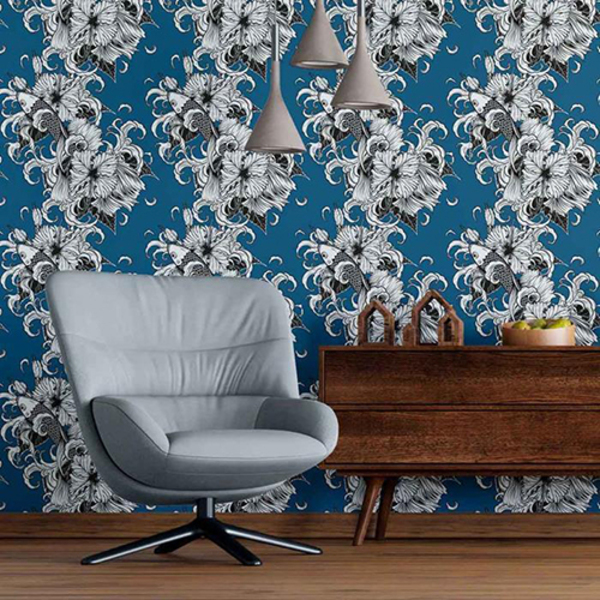 Papel De Parede Adesivo Carpas Flores N09018