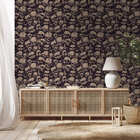 Papel De Parede Adesivo Caveiras Vintage Fundo Preto 9mx50cm