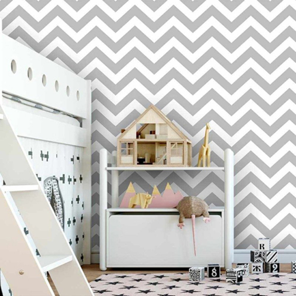 Papel De Parede Adesivo Chevron Cinza 15252