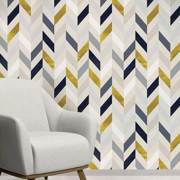 Papel De Parede Adesivo Chevron Mod 101 Vinílico 60x300cm