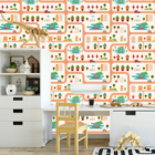 Papel De Parede Adesivo Cidade E Pistas Em Tom Pastel 3m