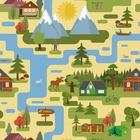 Papel De Parede Adesivo Cidade Rural Decoração Quarto 9m