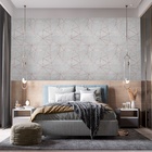 Papel De Parede Adesivo Cinza Escuro Fio Rosé Sala Liso 9m